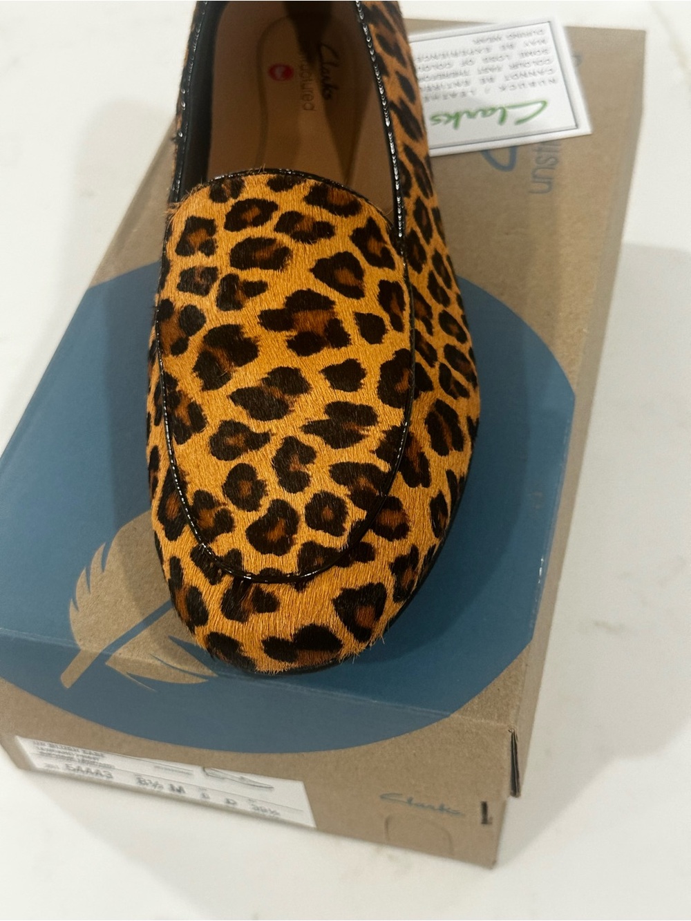 Clarks Women's Leopard Print Slip-On Loafer - Size 8.5 - NIB